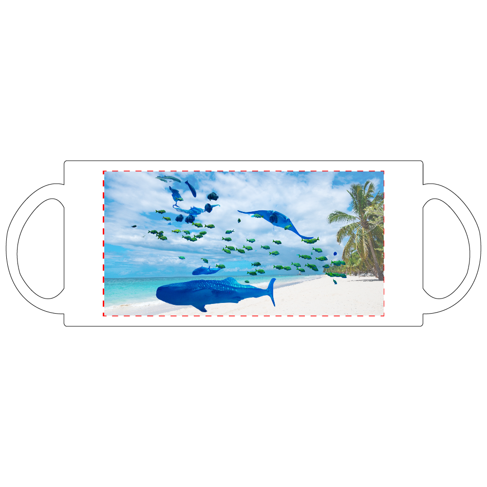 海中の魚と海辺