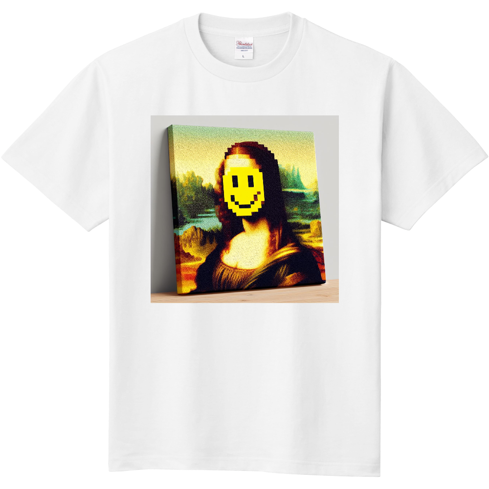 Smiley Mona Lisa 　スマイル・モナ・リザ　White 白|オリジナルTシャツのUP-T