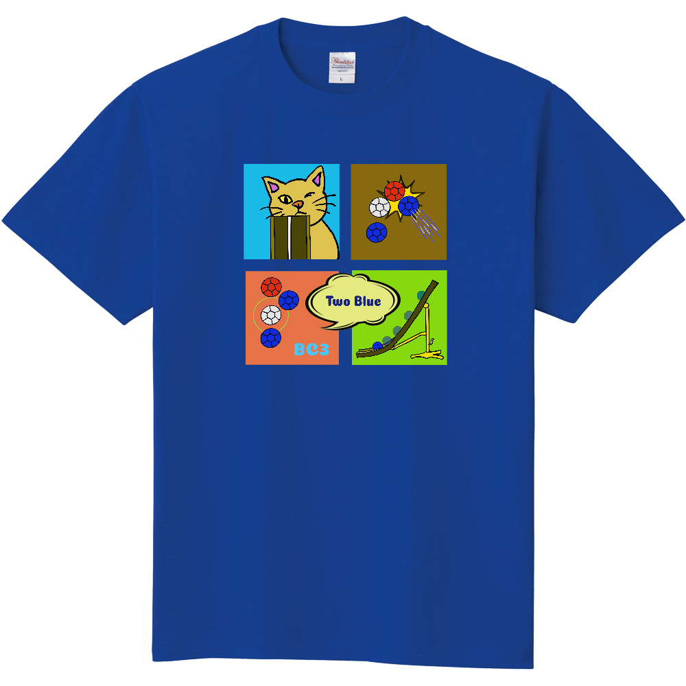 「Two Blue」Ｔシャツ BC3 ランプ猫