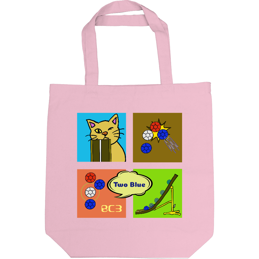 「Two Blue」トートバッグM  BC3 ランプ猫