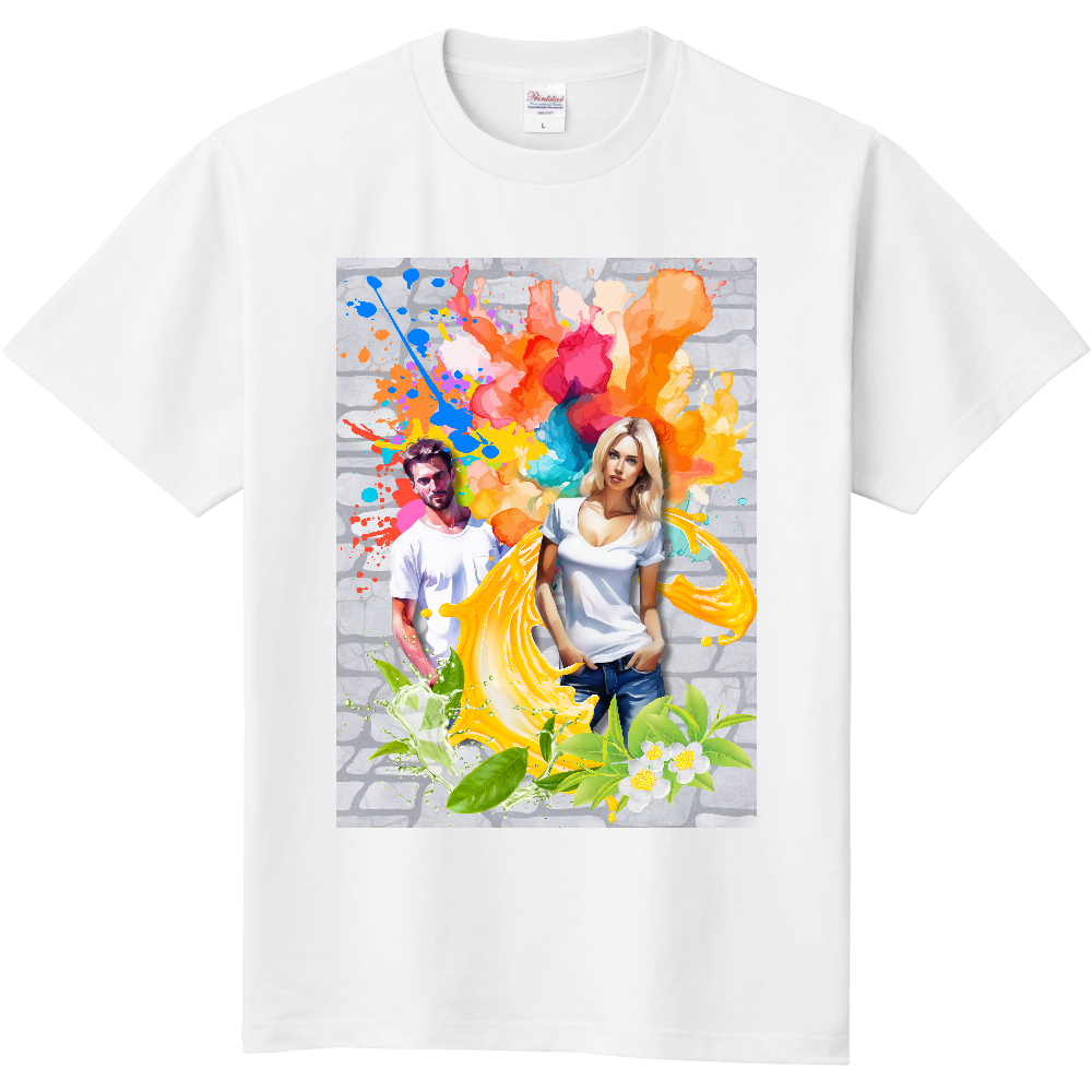 tシャツを着た男女