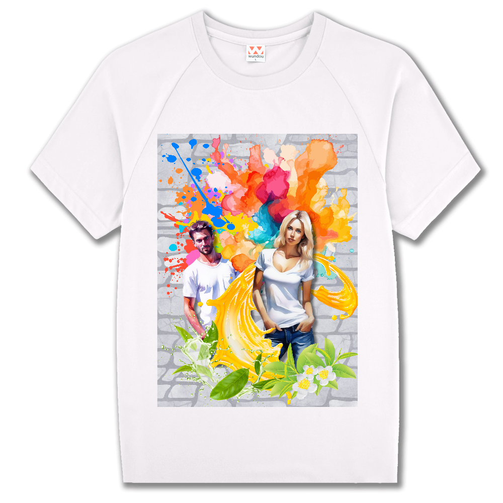 tシャツを着た男女