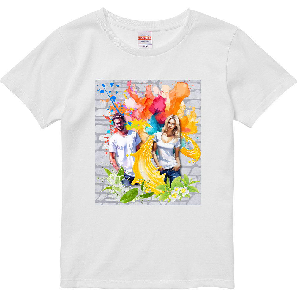 tシャツを着た男女