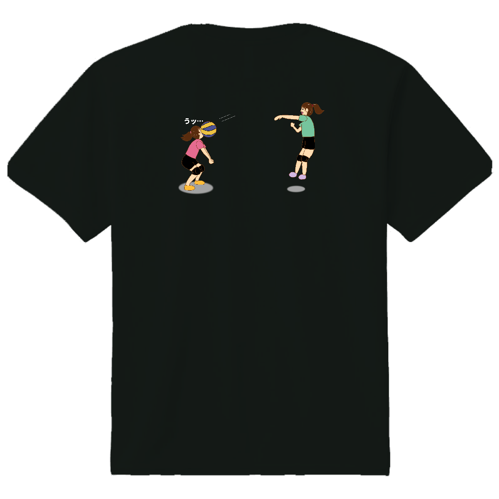 バレーボール顔面レシーブ(背面イラスト)