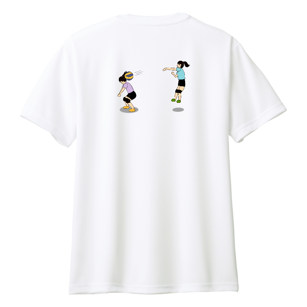 バレーボール事故Tシャツ(背面イラスト)