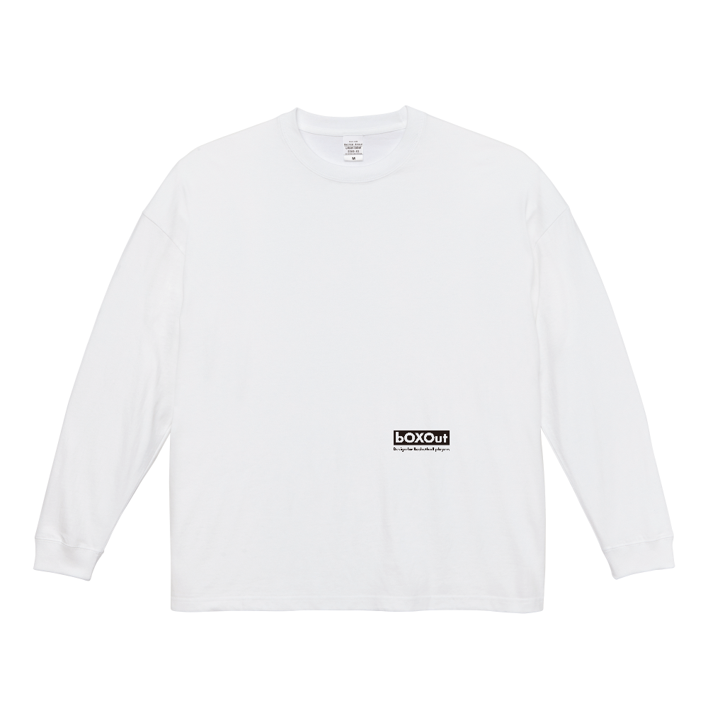 【BIGシルエット】bOXOutオリジナルロゴロングスリーブTシャツ(ホワイト)