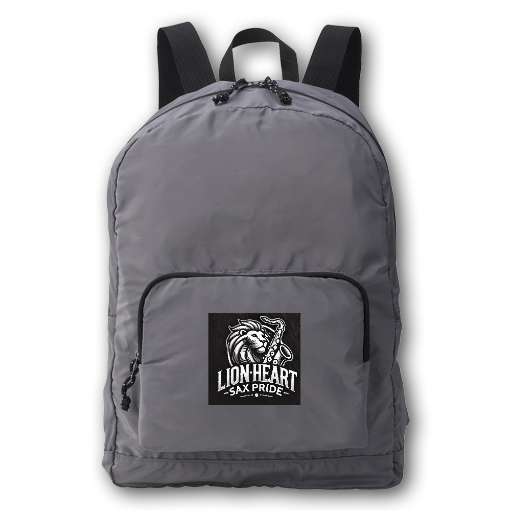 LION HEART SAX PRIDEブラックライオンロゴ・ナイロンパッカブル デイバッグ