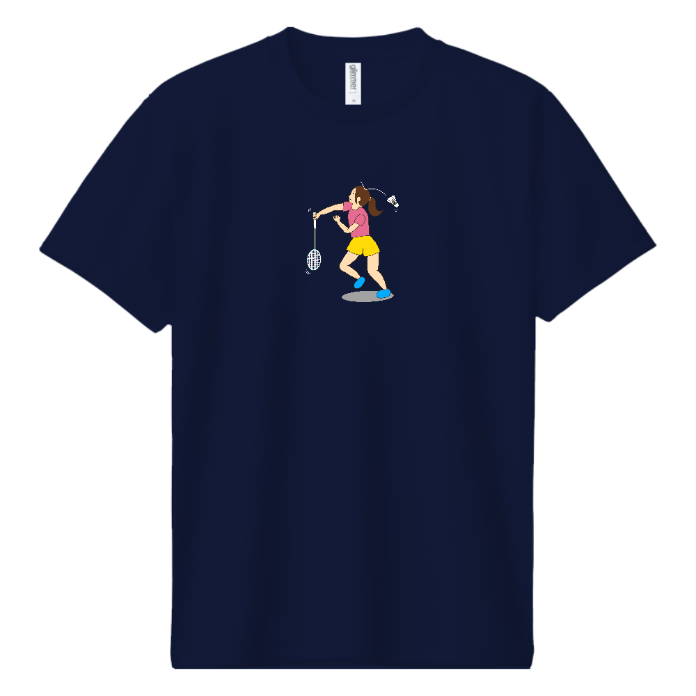 バドミントンTシャツ素振り？