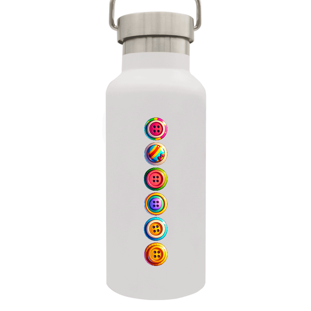 カラフルボタン　メタルハンドルサーモボトル