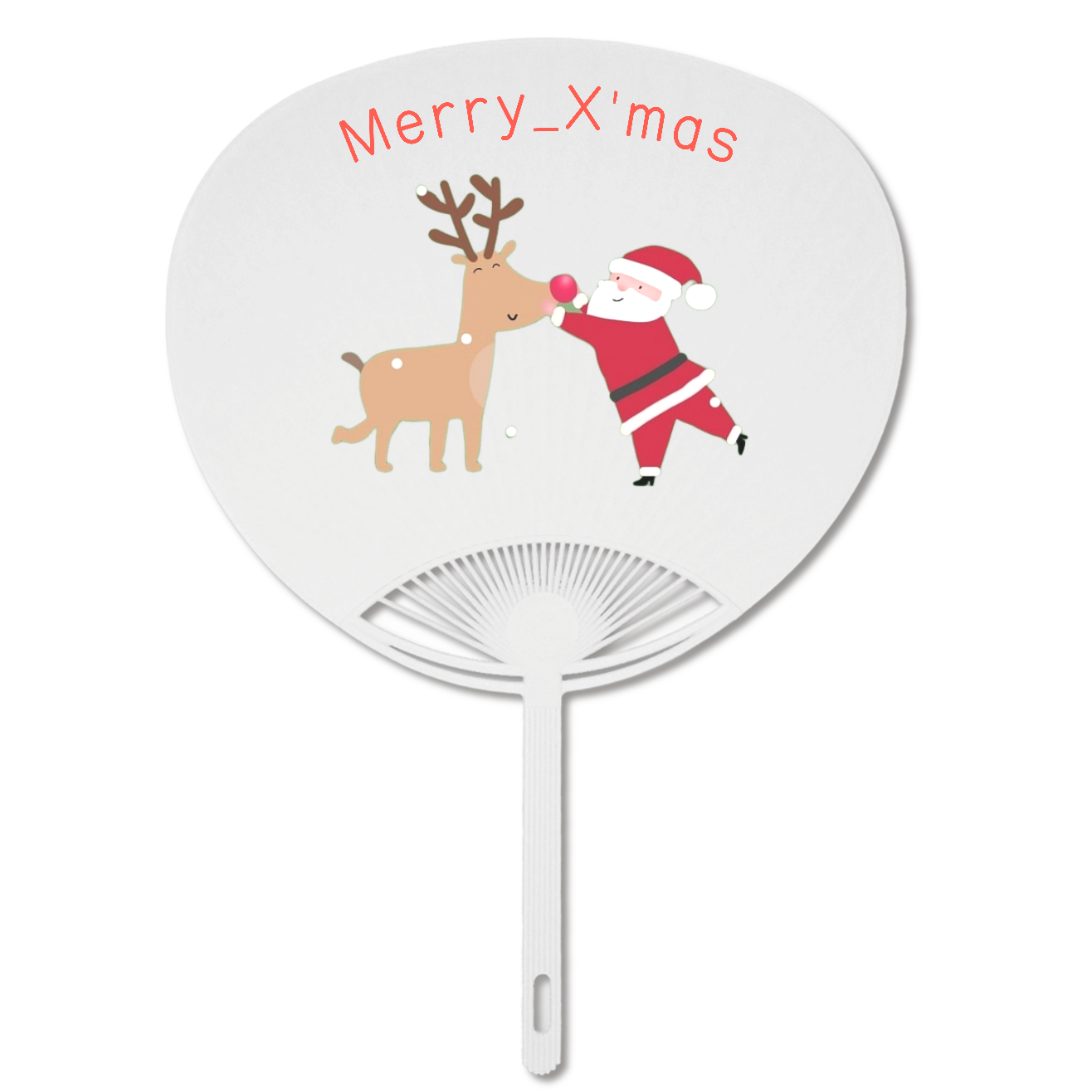 白うちわ　サンタとトナカイのプレゼント♪