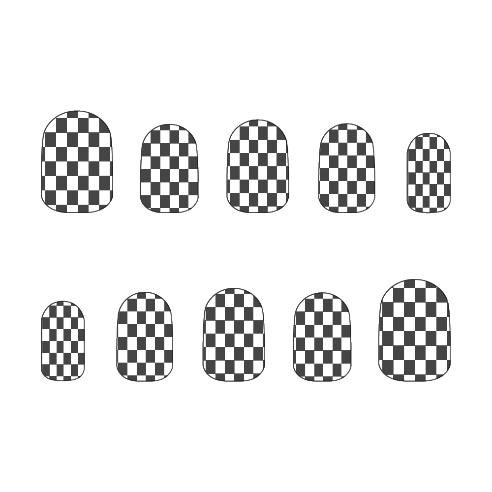 SHAINY ネイルチップ:チェッカー柄(Mサイズ)