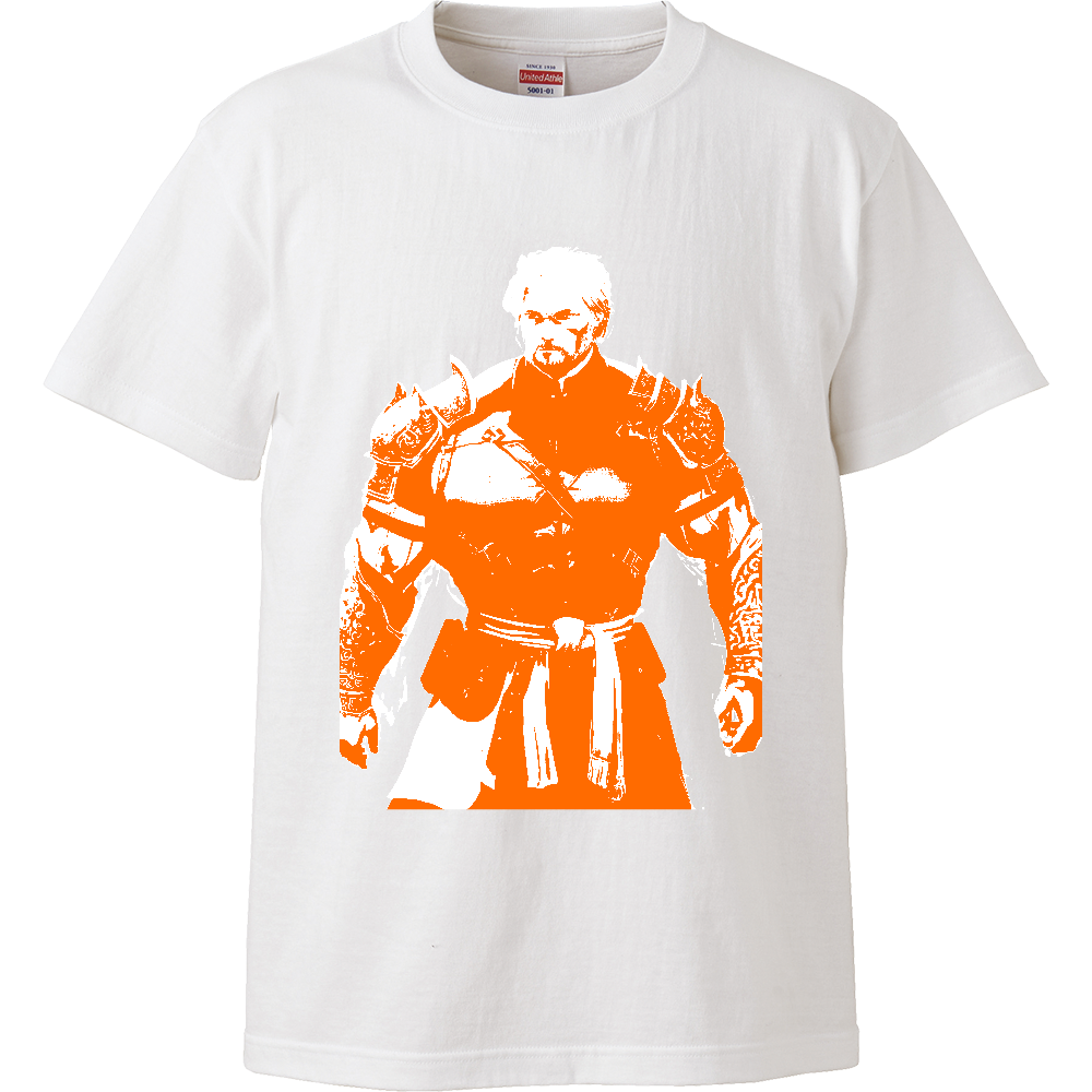 戦士１ホワイト＆オレンジ（ハイクオリティーTシャツ）