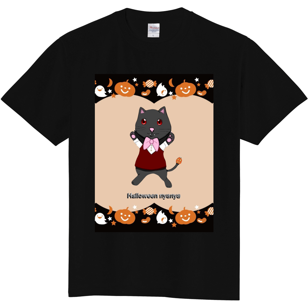 可愛いホラーなハロウィンにゃにゃTシャツ