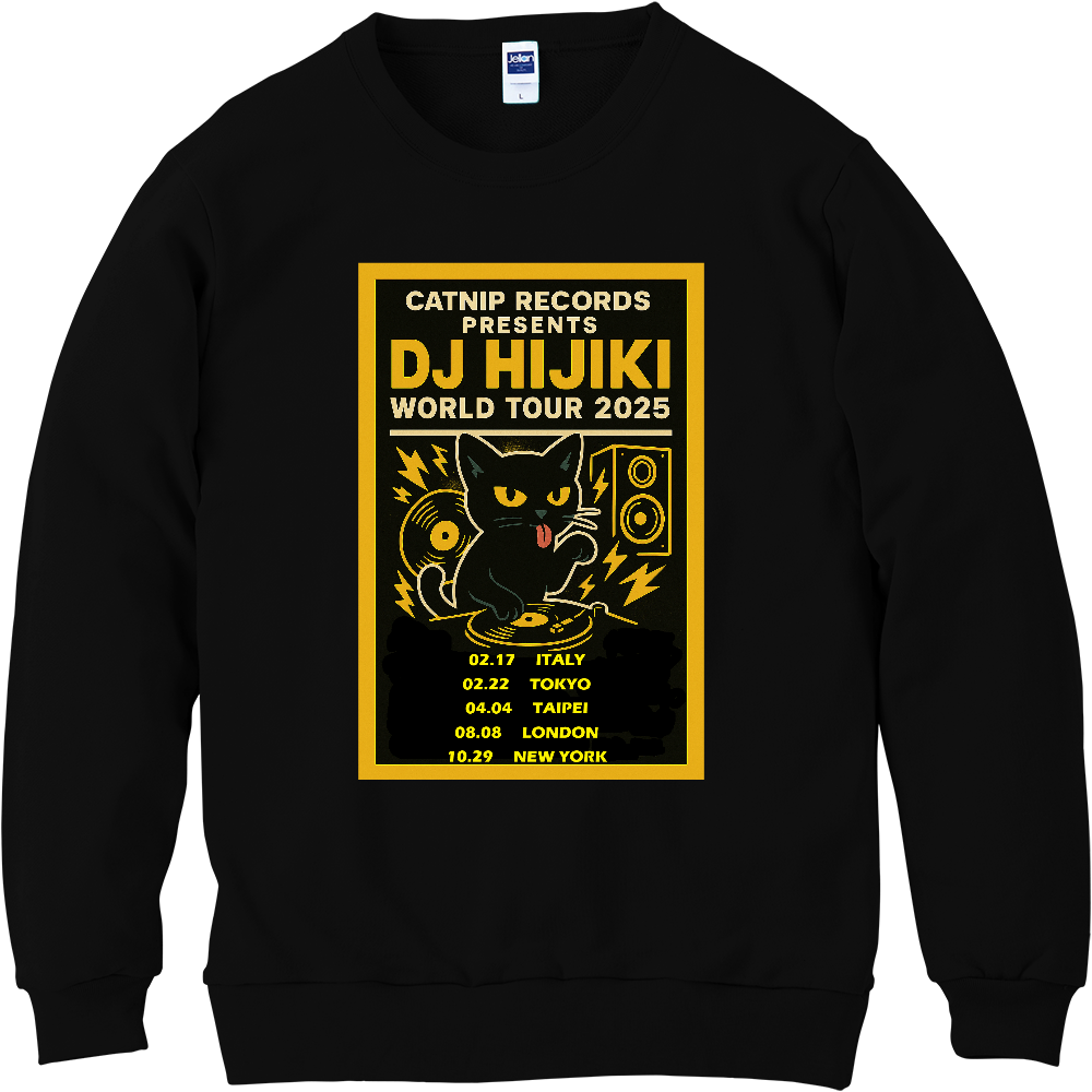 CATNIP RECORDS 「DJ HIJIKI」 WORLD TOUR 2025  軽量スウェット