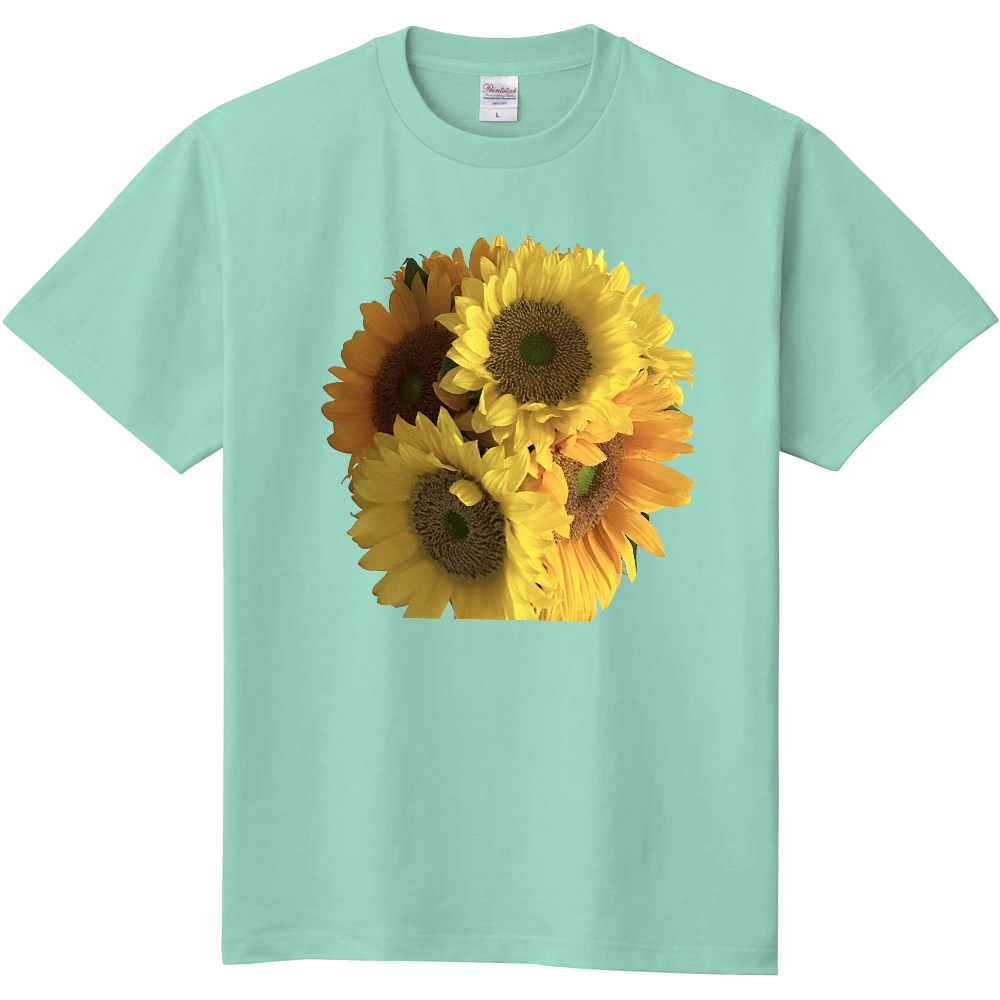 ひまわりicegreenTシャツ前後プリント