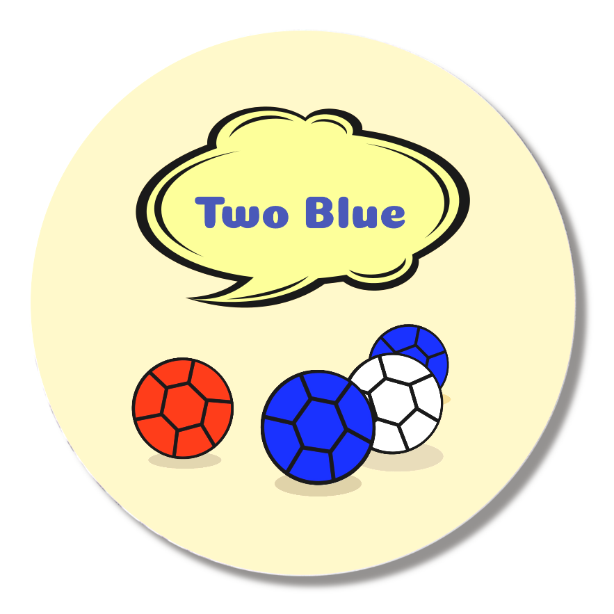 「TWO BLUE」缶バッジ（クリーム色）