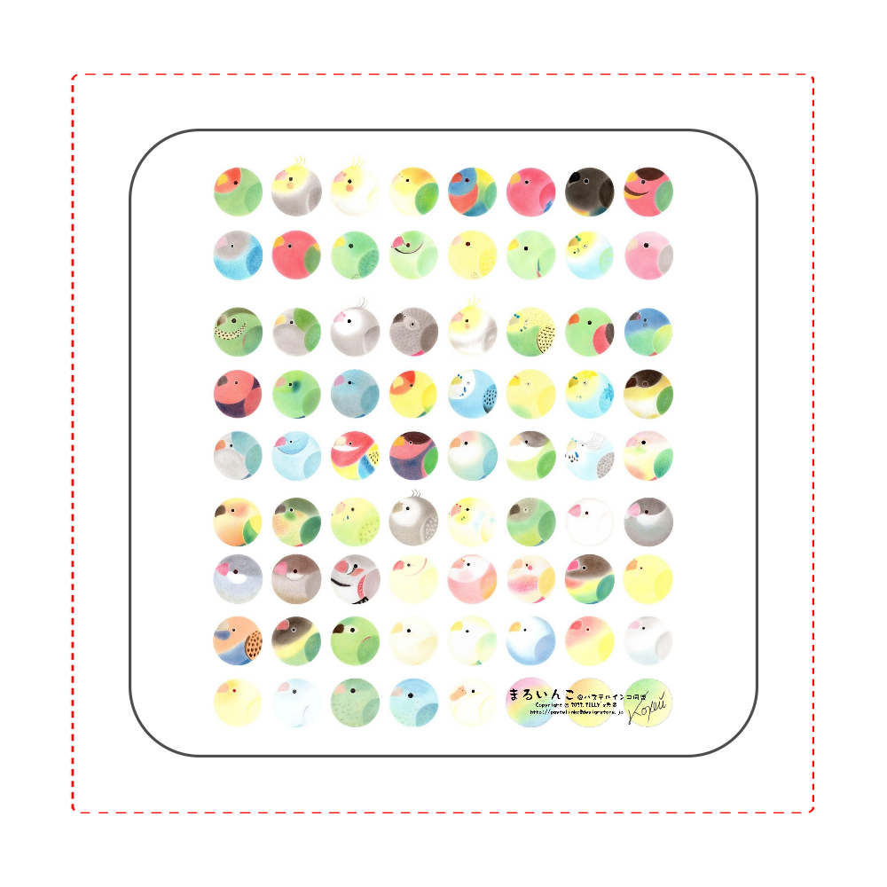 まるいんこもっと大集合ハンカチタオル