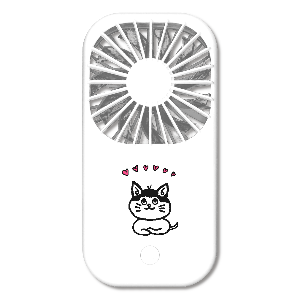 ポータブルスタンドファン　猫ちゃんハート