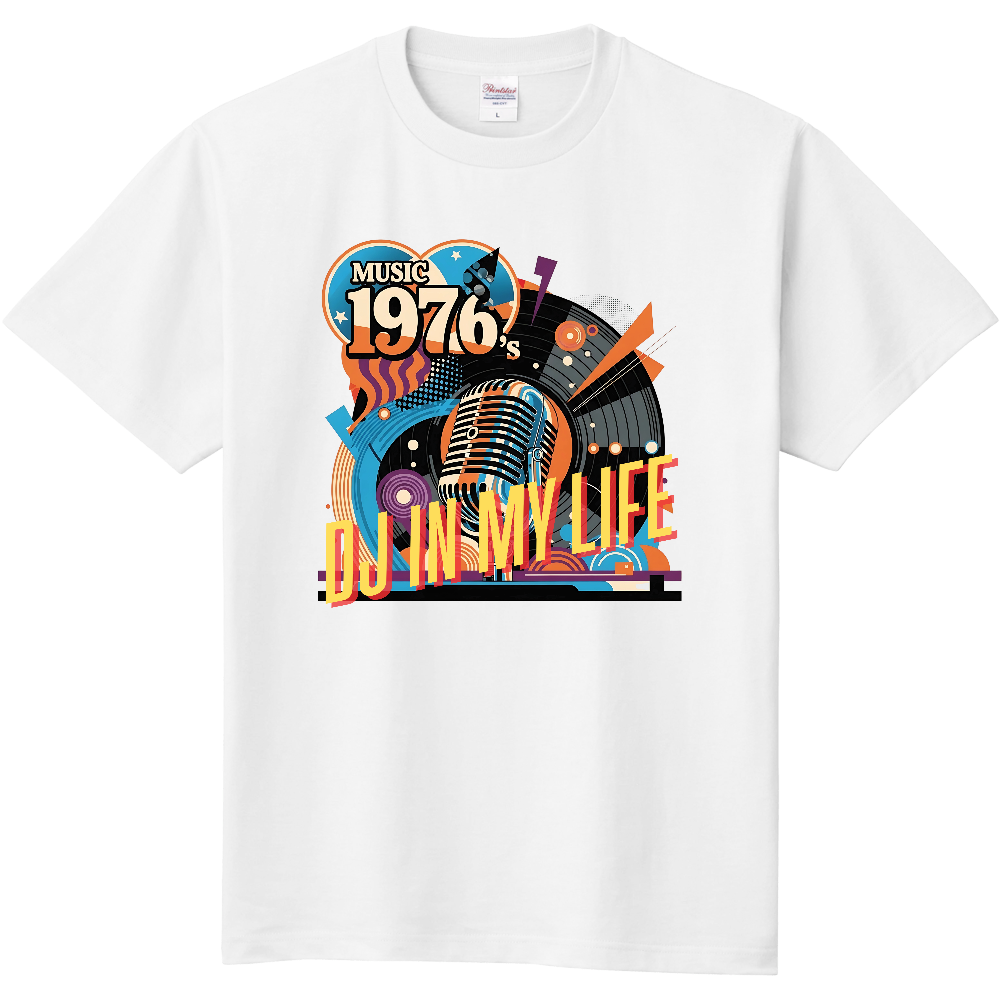 【レトロクール】1976's DJ in My Life Tシャツ - ヴィンテージ音楽&レコードデザイン | ディスコ・ソウル好き必見 | 男女兼用・ギフトにも最適