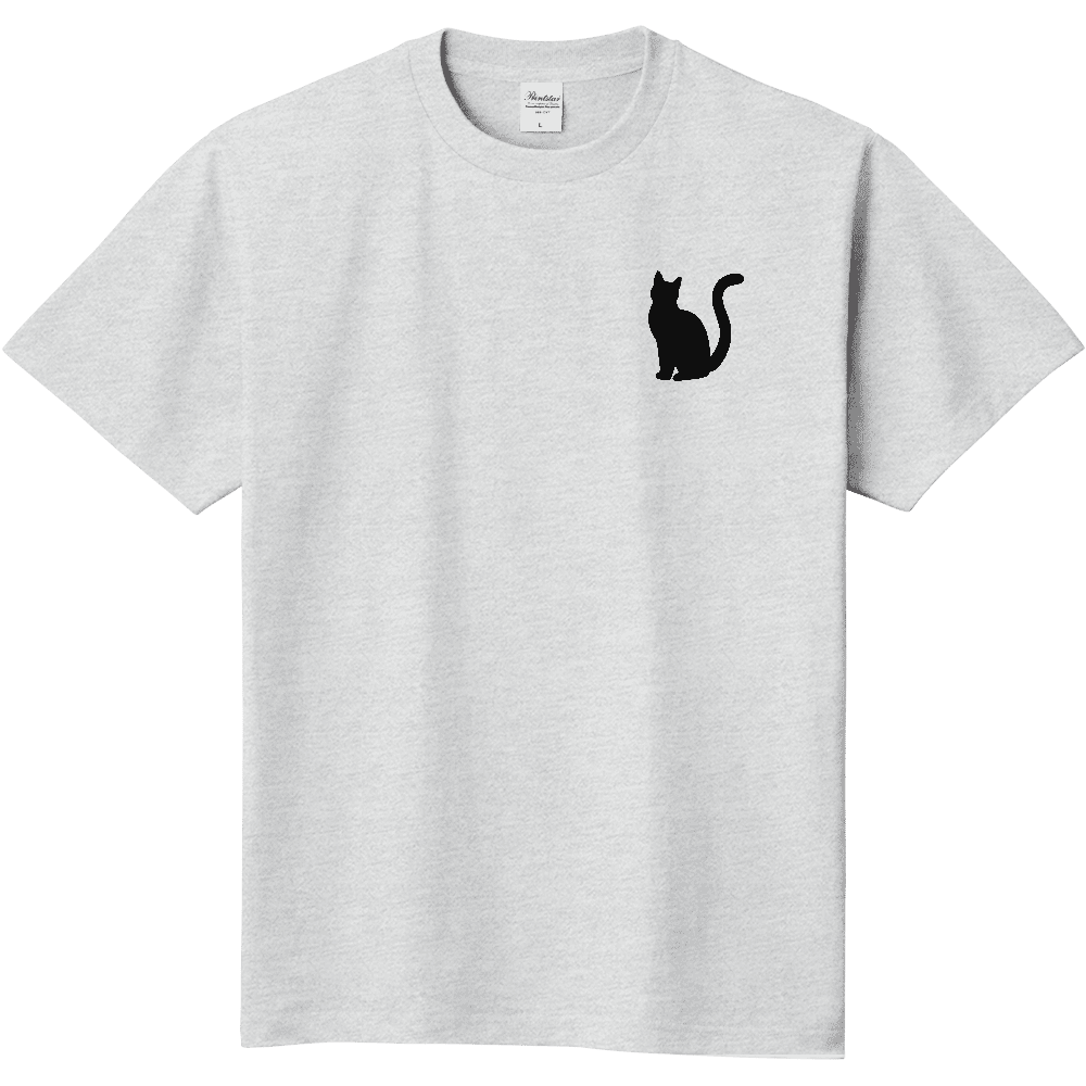 黒猫 擬人化メイド  グリーン Tシャツ ［両面プリント］※他アイテムに変更可能