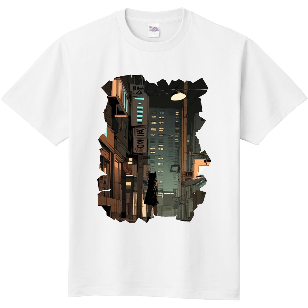 夜のネオン街〜角ばったフチ〜