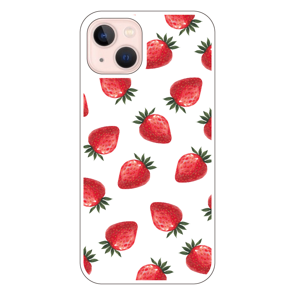 送料無料!『税込1980円』いちごiPhoneケース iPhone13 (透明) 送料無料 可愛い いちご柄 スマホケース レディース メンズ カップル ペア おそろい 韓国風 おしゃれ フルーツ カバー 透明 クリア 衝撃吸収 シンプル 人気 ギフト