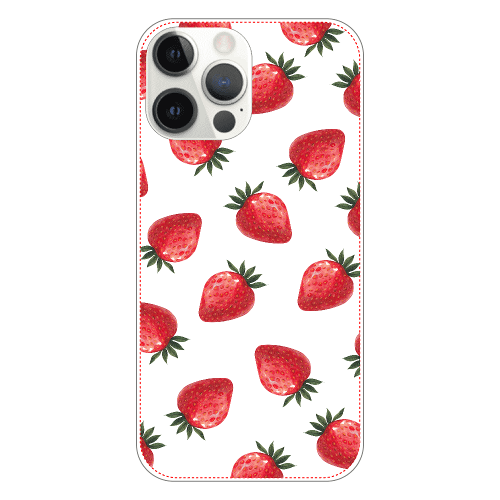 送料無料『税込1980円』!!いちごiPhoneケース iPhone12 Pro Max (透明) 送料無料 可愛い いちご柄 スマホケース レディース メンズ カップル ペア おそろい 韓国風 おしゃれ フルーツ カバー 透明 クリア 衝撃吸収 シンプル 人気 ギフト