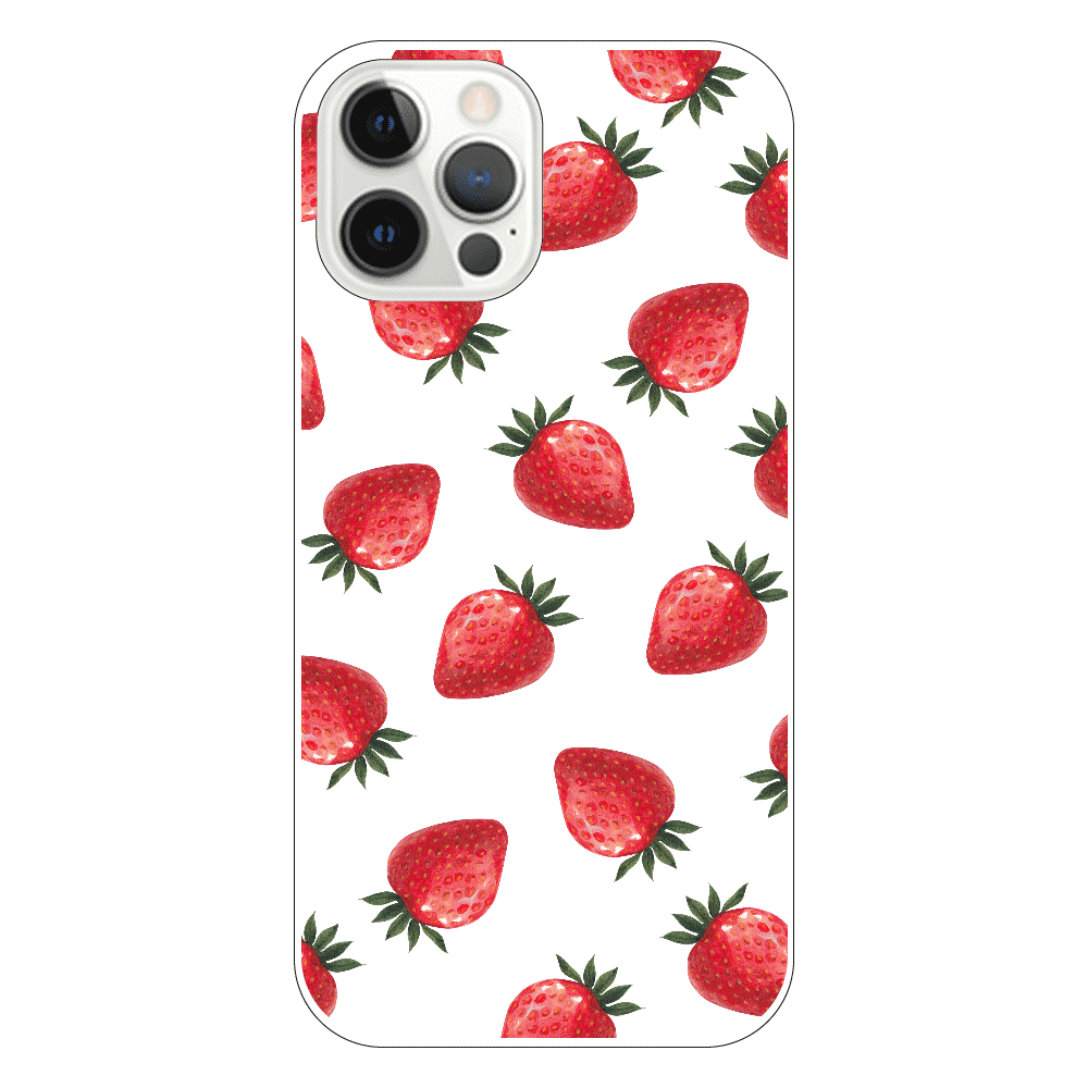 送料無料『税込1980円』いちごiPhoneケース　iPhone12pro（透明）送料無料 可愛い いちご柄 スマホケース レディース メンズ カップル ペア おそろい 韓国風 おしゃれ フルーツ カバー 透明 クリア 衝撃吸収 シンプル 人気 ギフト