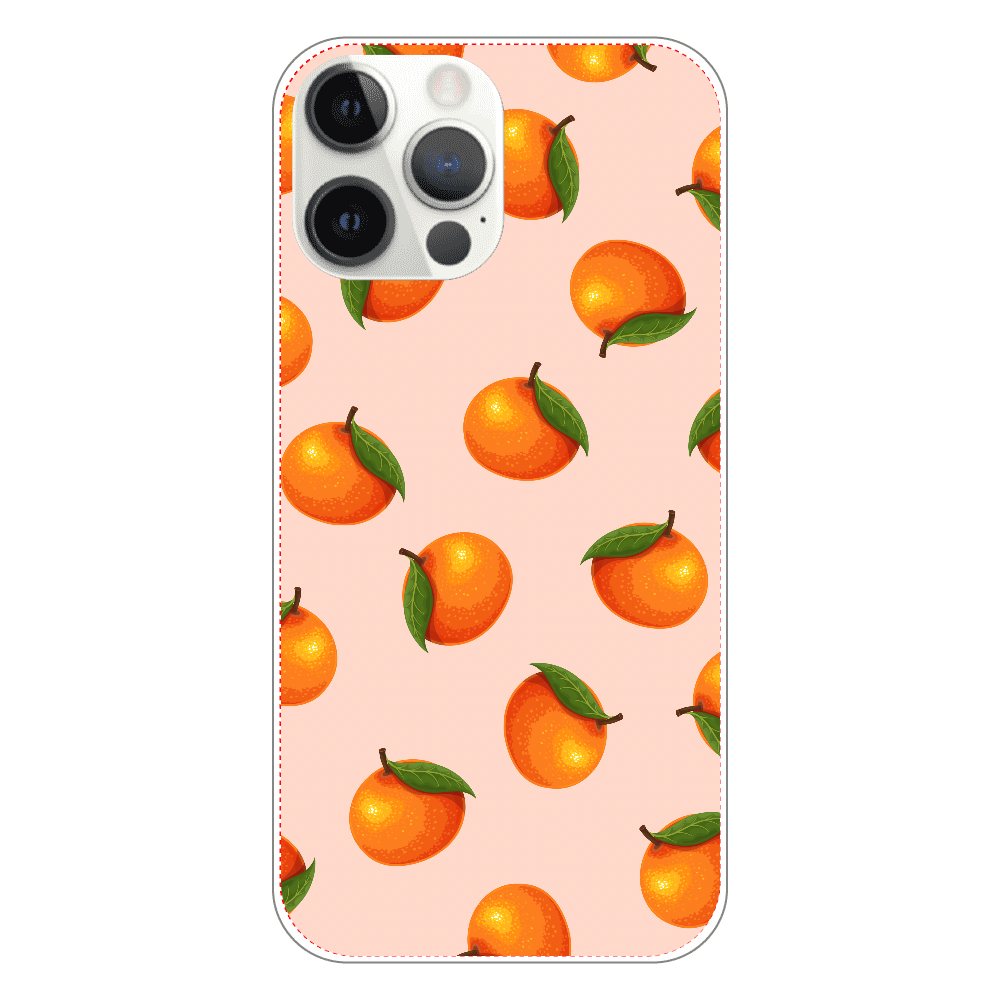 みかん　スマホケースiPhone12 Pro Max (白)