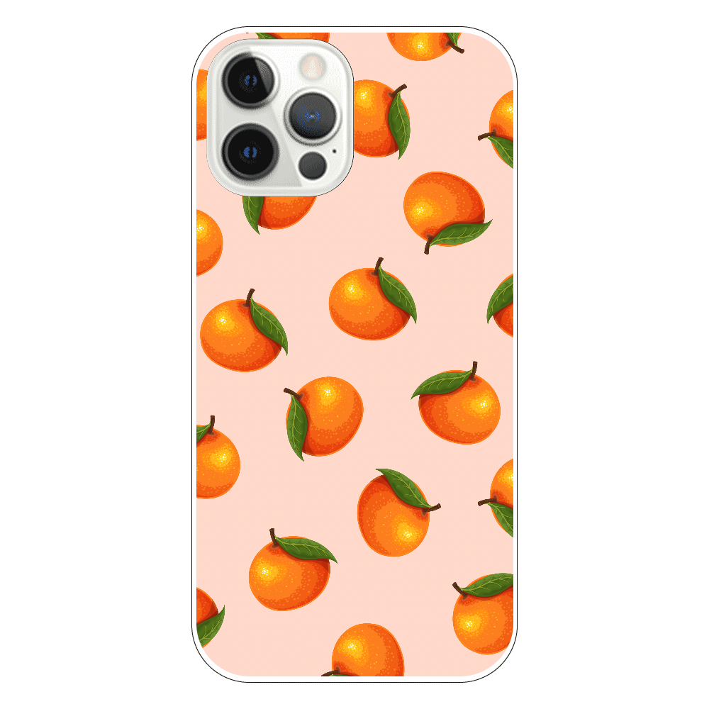 みかん　スマホケースiPhone12 Pro (白)