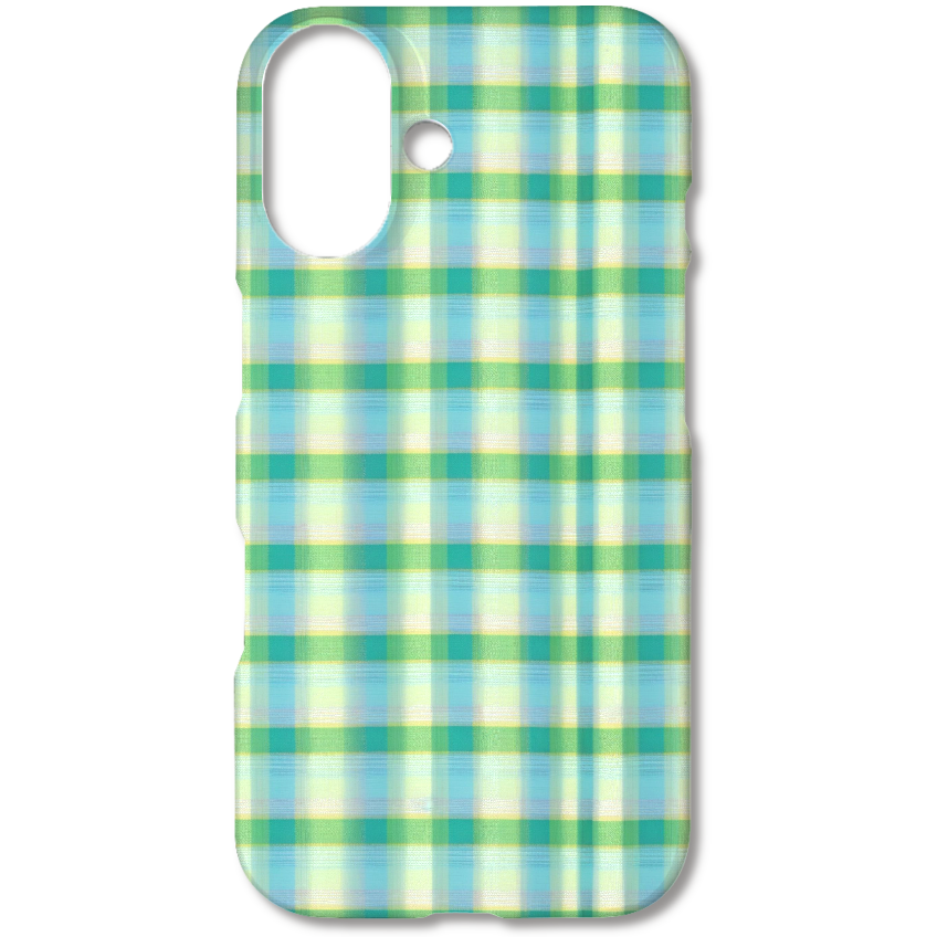 ミントグリーンとブルーのチェック柄 