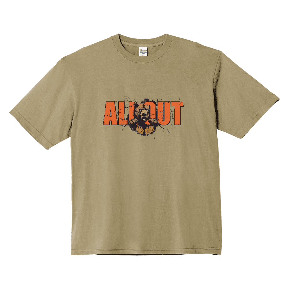 ALL OUTシャツ（‘‘表面‘‘熊鼻→‘‘裏面‘‘突き抜け）