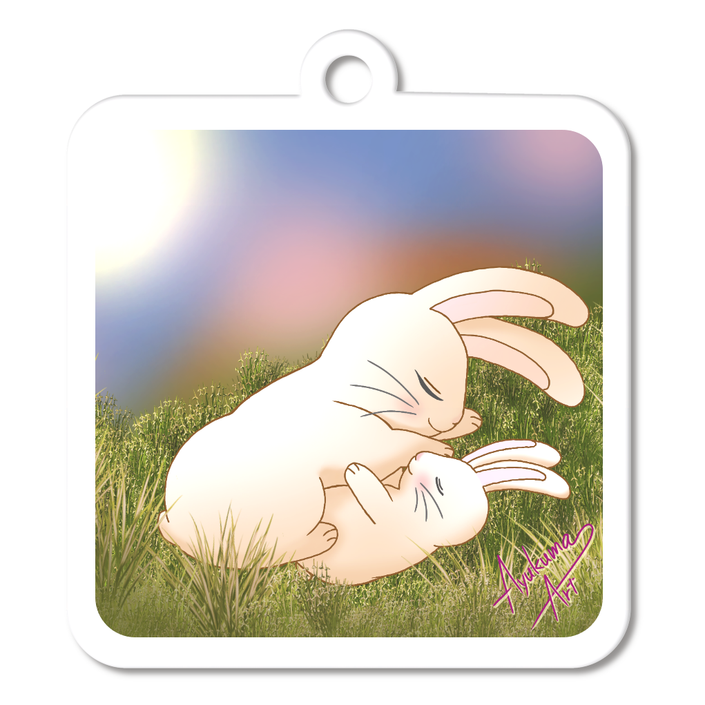 おやすみなさい兎キーホルダー