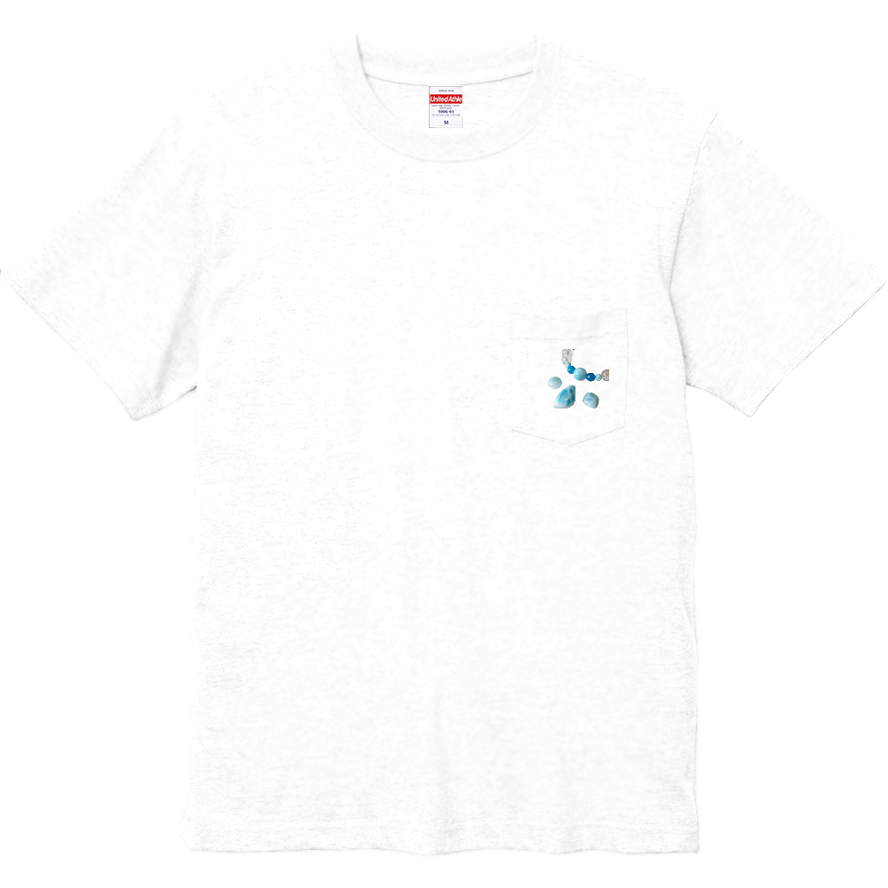 宝石ポケットTシャツ①ラリマー