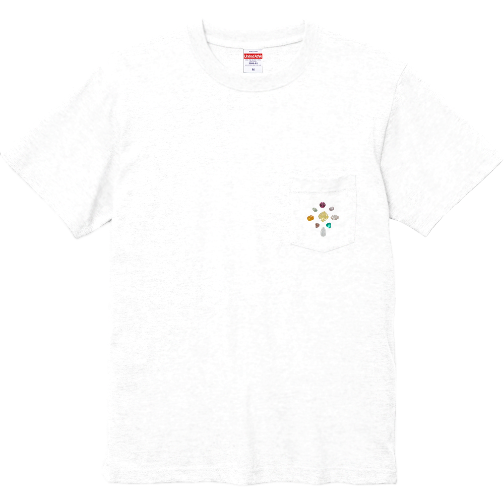 宝石ポケットTシャツ③マルチカラー