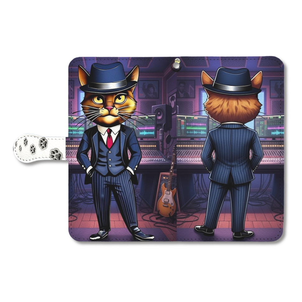 手帳型ベルト付きアンドロイドL【キャット・マスターサウンド】