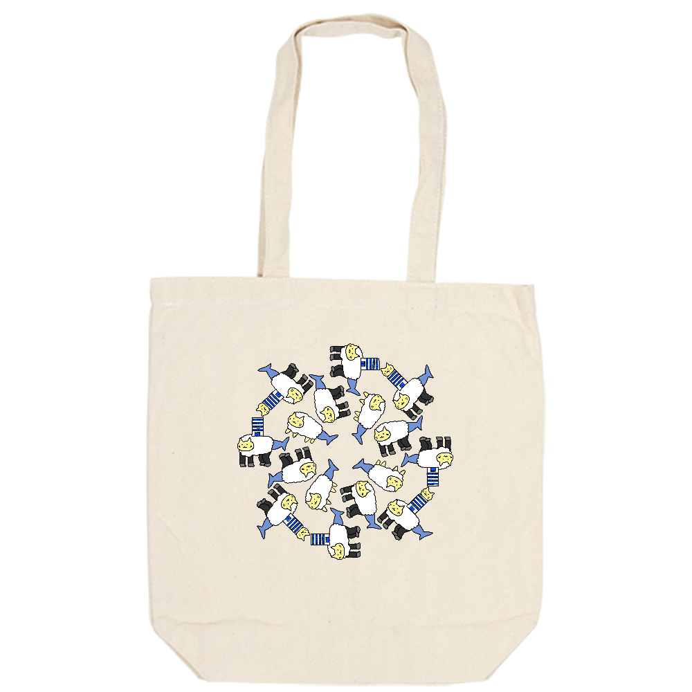 トートバッグ【ひつじねこシャーク(進化曼荼羅)】
