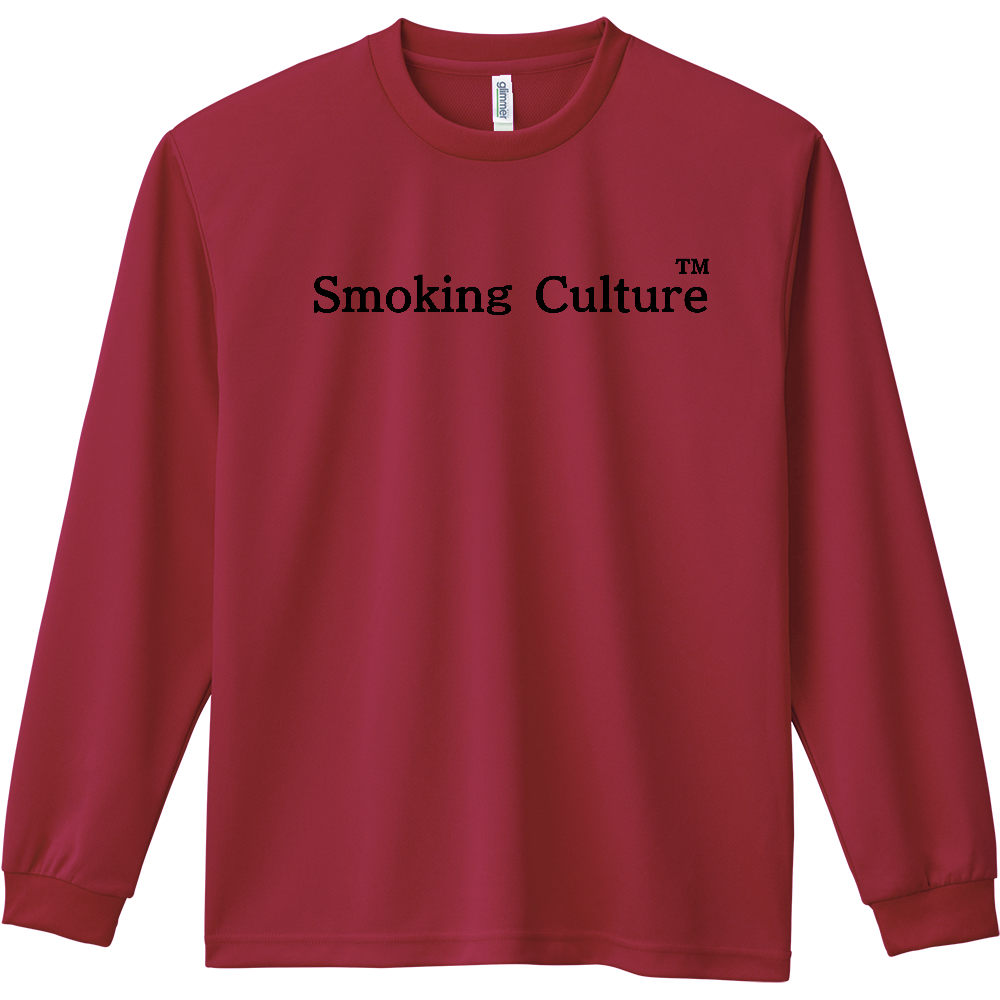 Smoking Culture ロゴ ロンT バーガンディ