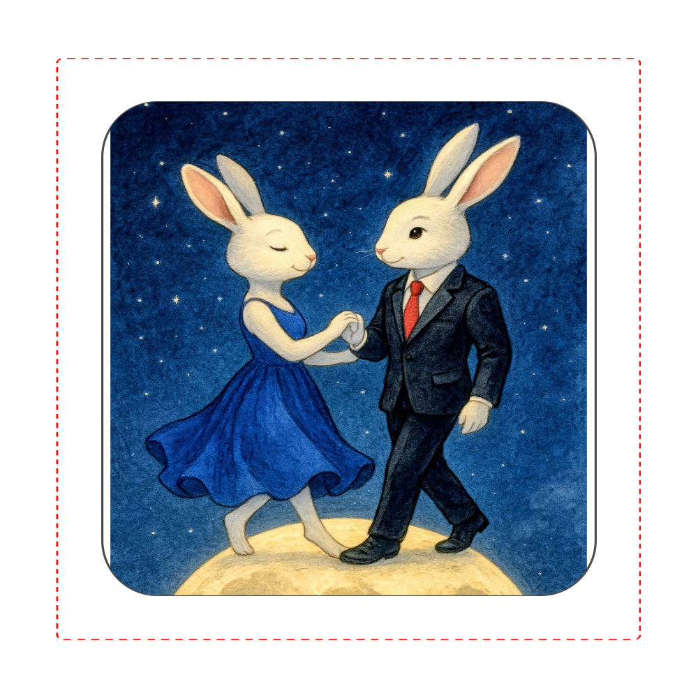 Moon Light Dance 全面プリントハンカチタオル