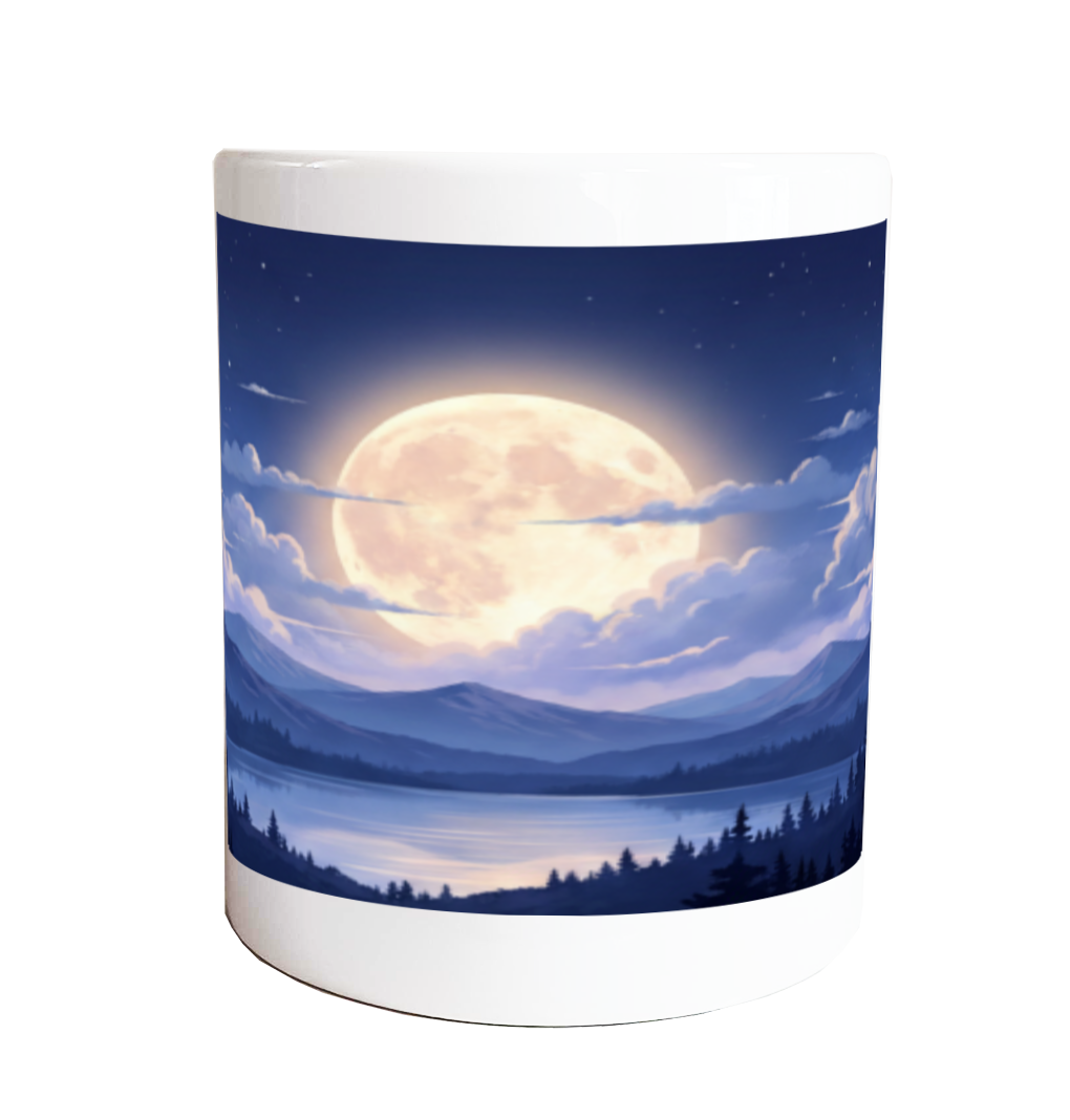 【満月の静寂】幻想的な夜空マグカップ 