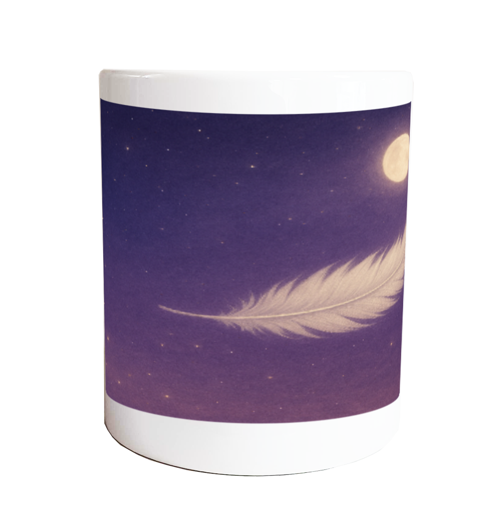 【天空の羽】月明かりに舞う癒しのマグカップ