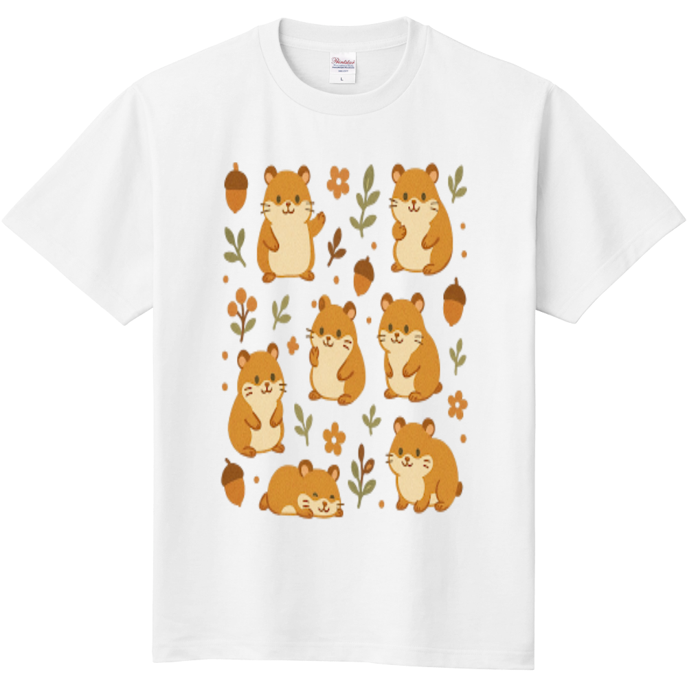 まんまるハムスター　ほっこり癒しのTシャツ