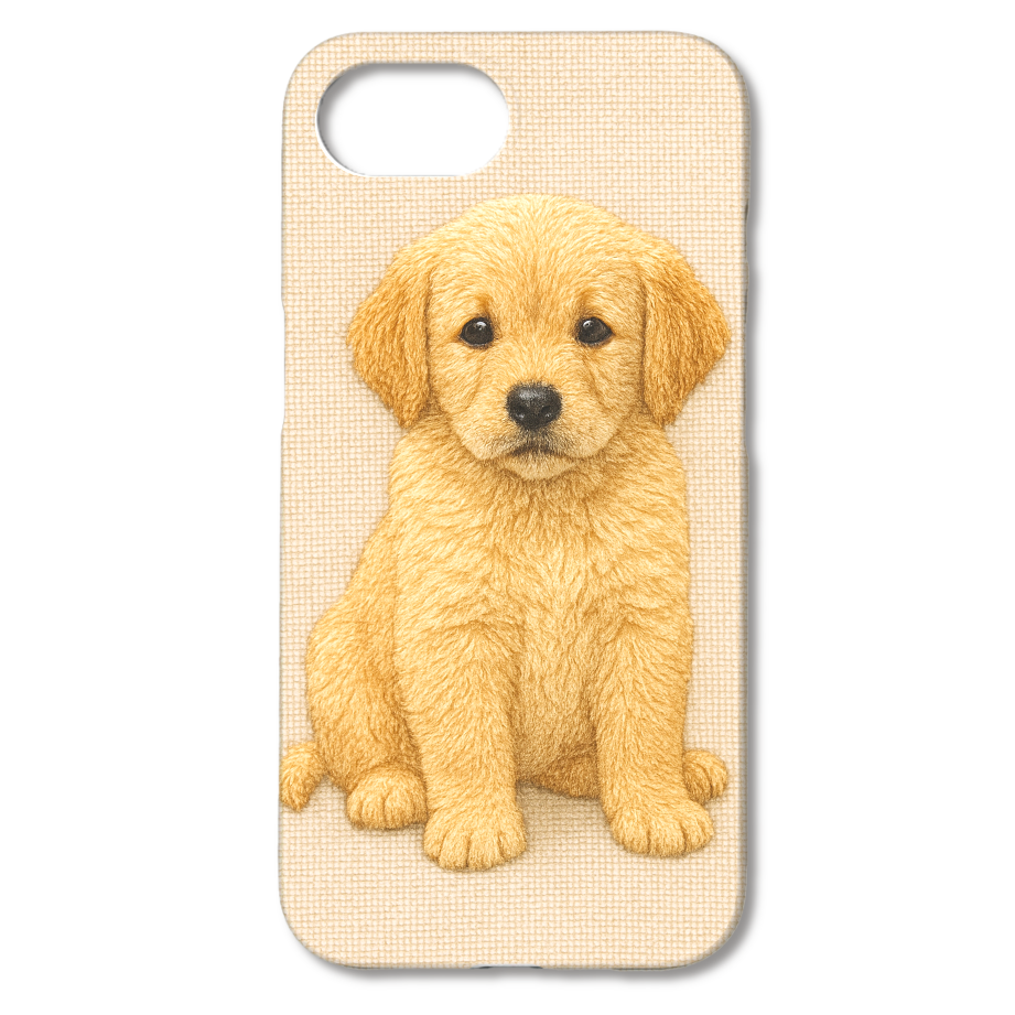 ゴールデンレトリバーの仔犬の刺繍画像