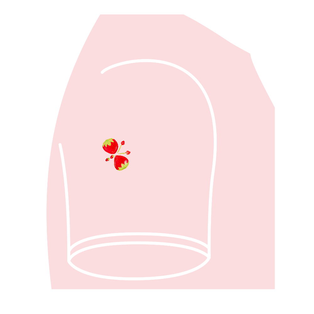肩にいちご蝶々