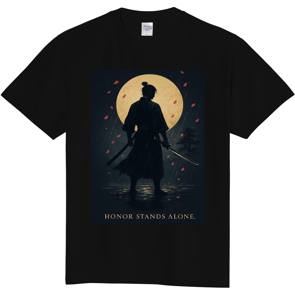 【HONOR STANDS ALONE】月下の侍Tシャツ