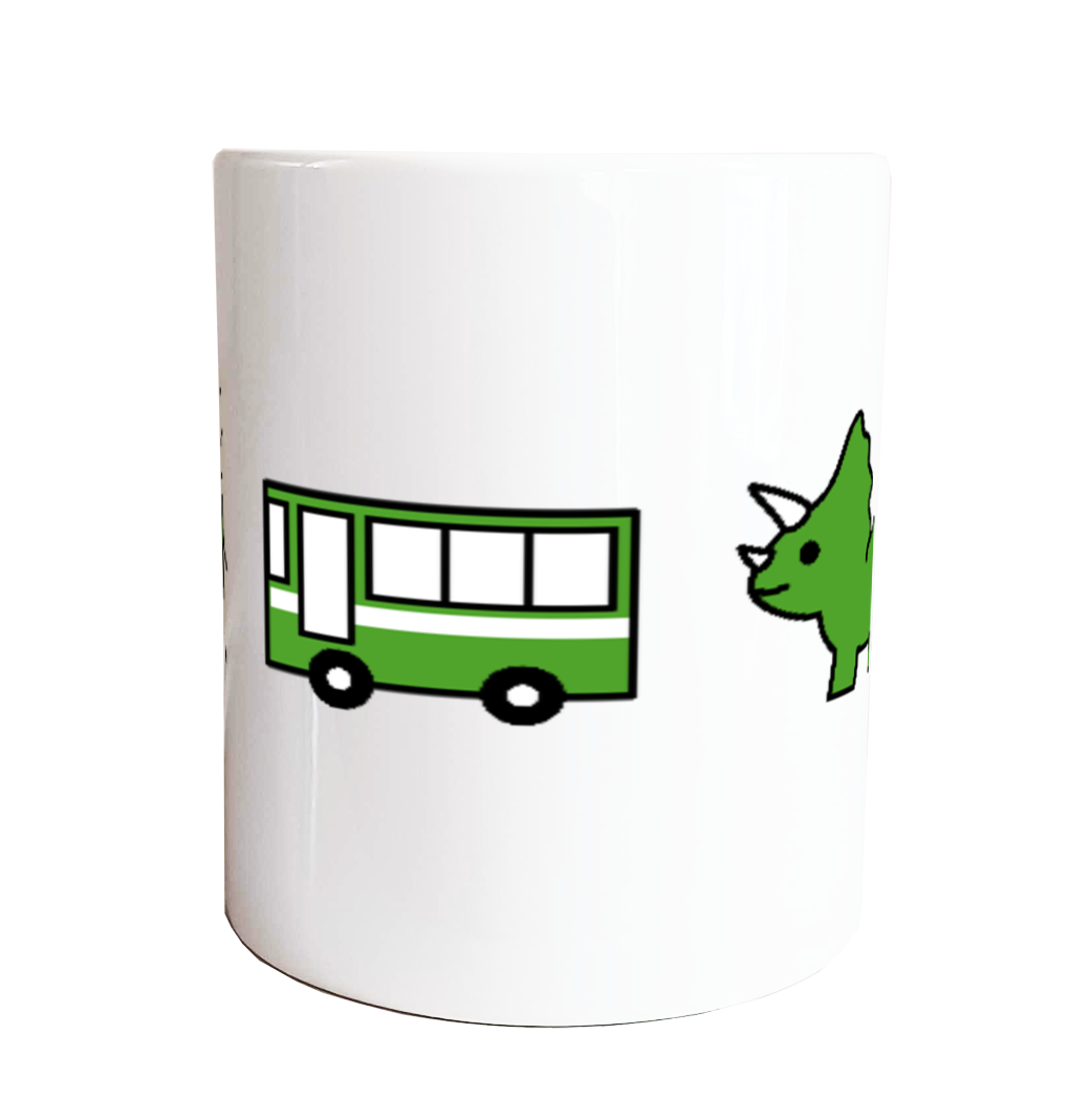 【緑のもの】定番マグカップ|タマムシ・バス・トリケラトプス