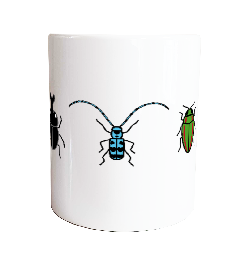 【昆虫】定番マグカップ｜テントウムシ・カブトムシ・ルリボシカミキリ・タマムシ・ミツバチ