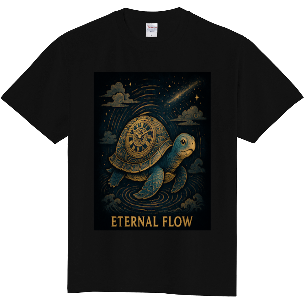 【ETERNAL FLOW】時を紡ぐ亀の幻想アートTシャツ