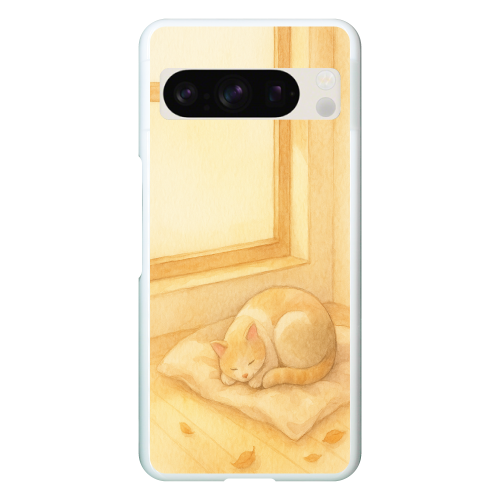 【AUTUMN NAP】秋の陽だまりで眠る猫の癒しアート Google Pixel 8 Pro ハードケース