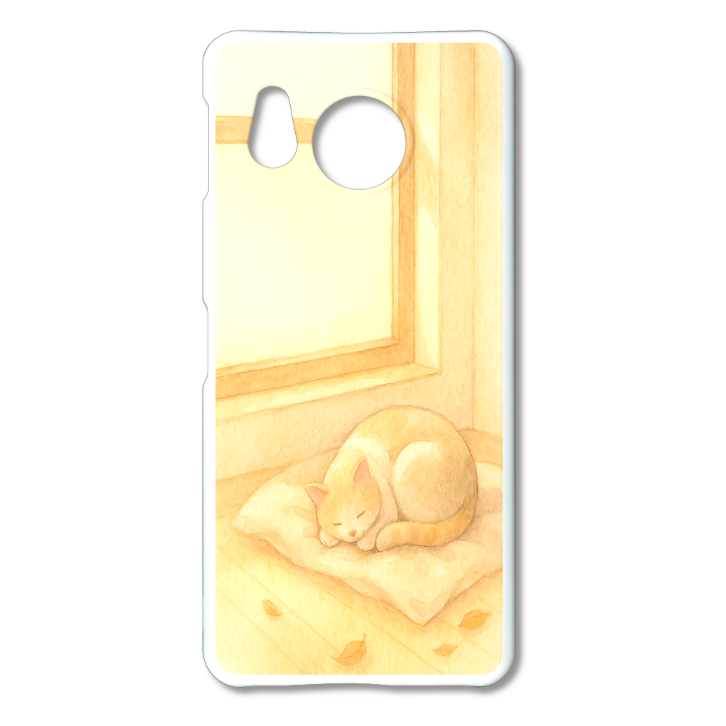 【AUTUMN NAP】秋の陽だまりで眠る猫の癒しアート AQUOS sense8ハードケース